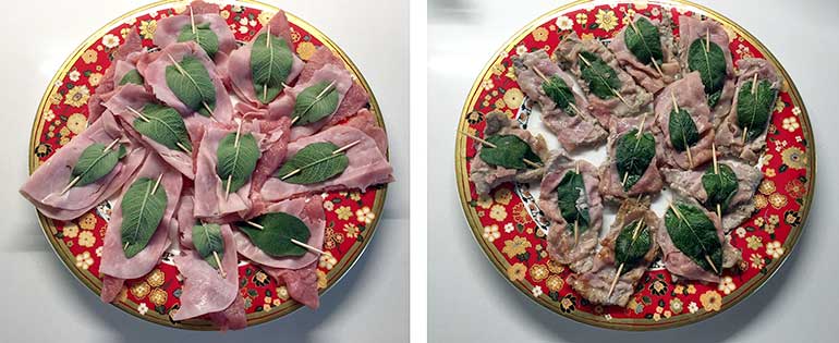 Saltimbocca alla romana crudi e cotti