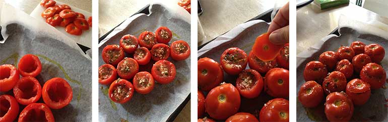 Pomodori ripieni di Riso al forno con Patate prepariamo la teglia

