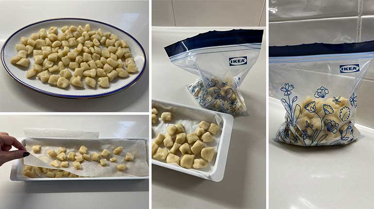 Gli gnocchi si possono anche congelare.