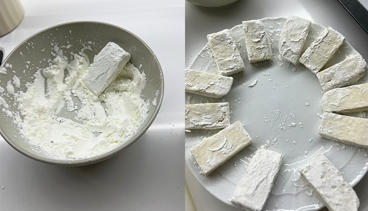 I bastoncini di tofu  infarinati